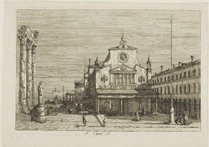 Kuvitteellinen näkymä S. Giacomo di Rialtoon, Vedutesta tekijältä Canaletto