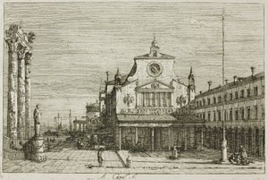 Kuvitteellinen näkymä S. Giacomo di Rialtoon, Vedutesta tekijältä Canaletto