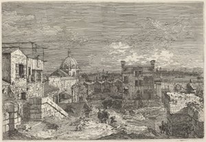 Kuvitteellinen näkymä Venetsiaan, 1741. tekijältä Canaletto