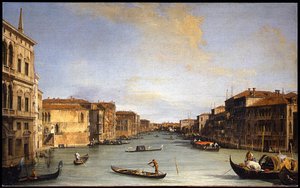 Italialainen:  Canal Grande: Veduta del Canal Grande Näkymä Canal Grande -kanavalle tekijältä Canaletto