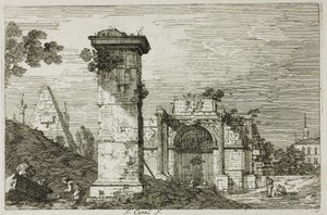 Maisema raunioineen monumentteineen, Vedute tekijältä Canaletto