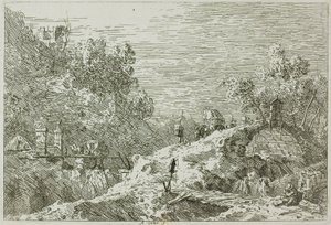 Vedute vuoristomaisema viidellä sillalla tekijältä Canaletto