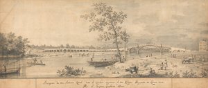 Vanha Waltonin silta Middlesexin rannalta katsottuna tekijältä Canaletto