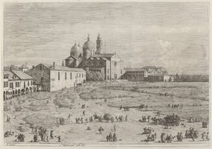 S. Giustina in pra della Vale, c. 17351746. Finès tekijältä Canaletto