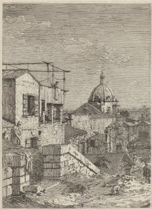 Talo, jossa on kirjoitus [vasemmalla], 1741. tekijältä Canaletto