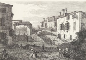 Dolon lukot, soikea altaan, jonka keskellä on veneitä, molemmilla puolilla rakennuksia..., 1735-46.