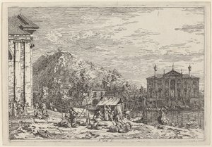 Dolon markkinat, n. 17351746. tekijältä Canaletto