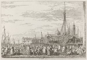 Molon markkinat [ylävasemmalla], n. 17351746. tekijältä Canaletto