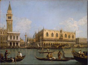 Myyrä, näkymä Pyhän Markuksen altaalta Venetsiaan Antonio Canalin maalaus, joka tunnetaan nimellä Canaletto tekijältä Canaletto