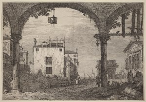 Pylväskäytävä ja lyhty tekijältä Canaletto