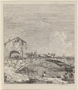 Vaunu, joka kulkee sillan yli tekijältä Canaletto