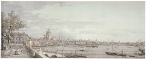 Näkymä Thames-joelle, Lontoo, c1750 tekijältä Canaletto
