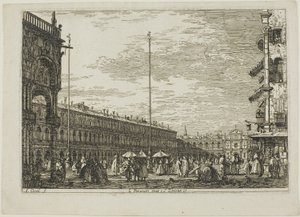 le Procuratie niove ja S. Ziminian V., Vedute tekijältä Canaletto