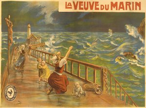 Pathe-mykkäelokuvan "La Veuve du Marin" juliste