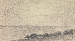 Luonnos matalasta auringosta meren yllä, 20. elokuuta 1826 tekijältä Capt. Thomas Hastings