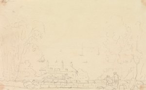 Luonnos tilatalosta lähellä rantaa, Isle of Wight tekijältä Capt. Thomas Hastings