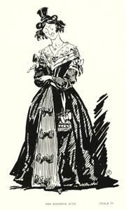 Dickens-hahmo: Spinster-täti (litho)
