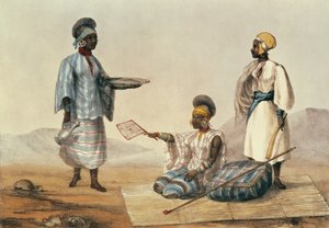 Soudanin mustat ihmiset, M. Gaucin (fl.1810-46) kaivertama lautanen julkaisusta A Narrative of Travels in Northern Africa