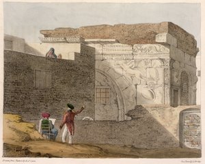 Riemukaari, Tripoli, levy 4 kirjasta "A Narrative of Travels in Northern Africa", kaivertanut George Harley (1791-1871) 1821