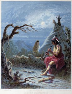 Intiaani soittaa huilua - elokuvassa "Iris: valaistu matkamuisto vuodelle 1802", piirtänyt kapteeni Eastman, toim. Hart, Philadelphia tekijältä Captain Seth (after) Eastman