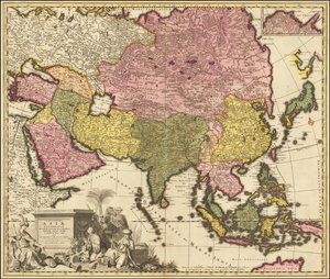 Carolus Allardin laatima Aasian kartta vuodelta 1695.