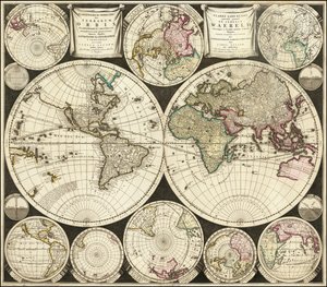 Carolus Allardin laatima maailmankartta vuodelta 1696.