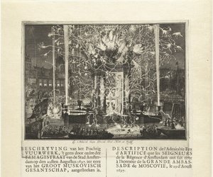 Ilotulitus juhlii Muskovian suurlähetystön saapumista Amsterdamiin 1697, 1697