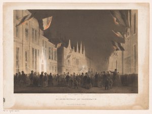 Bredestraat Leidenissa valaistu Breedestraat valaistuna (otsikko esineessä) tekijältä Carel Christiaan Antony Last