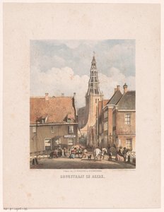 Brugstraat ja Der Aa -kirkko Groningenissa Brugstraat ja Akerk (otsikko esineessä) tekijältä Carel Christiaan Antony Last