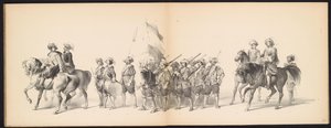 Leidenin opiskelijoiden naamiaiset, 1850 (taulu 10) Frederik Hendrikin intogt Hertogenboschissa vuonna 1629: H.H. Vuoden 1850 Leydsche Hoogeschool den XI Junij -koulun opiskelijat (sarjan nimi esineessä)