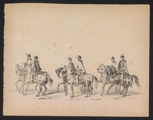 Utrechtin opiskelijoiden naamiaiset, 1846 (levy 5) Kuvaus pukeutuneesta kulkueesta, joka kuvaa Espanjan prinssin Philip II:n kulkuetta Utrechtissa 3. lokakuuta 1549, piti 17. kesäkuuta 1846, H.H. Utrechtschen opiskelijat tekijältä Carel Christiaan Antony Last