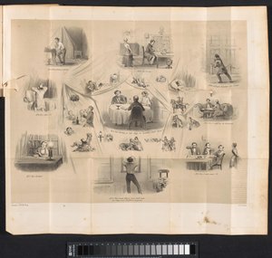 Sarjakuva Leidenin opiskelijaalmanakissa, 1853 tekijältä Carel Christiaan Antony Last