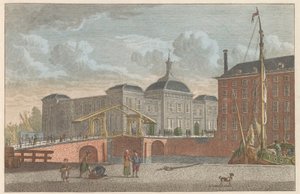 Beurs te Rotterdam, n. 1790 Beurs te Rotterdam / Rotterdamin pörssi (otsikko esineessä) tekijältä Carel Frederik Bendorp (I)