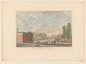 Näkymä Leuvehavenille Rotterdamissa Leuvehaven in Rotterdam / La canal dit Leuvehaven a Rotterdam (otsikko esineessä) tekijältä Carel Frederik Bendorp (I)