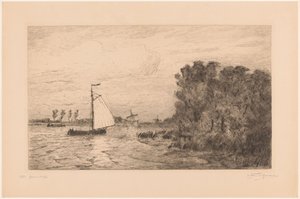 Näkymä Vechtille Weespin lähellä La Vecht près Weesp (alkuperäinen nimi) tekijältä Carel Nicolaas Storm van 