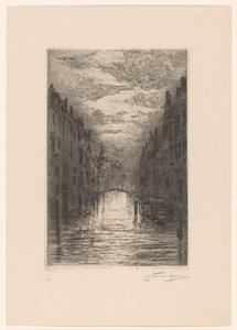 Kanava Dordrechtissa yöllä Dordrecht. Kanava, effet de soir (alkuperäinen nimi)