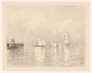 Purjelaivoja Cuxhavenin radalla tekijältä Carel Nicolaas Storm van 