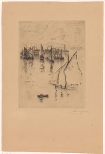 Purjelaivoja Le Havren sataman edessä tekijältä Carel Nicolaas Storm van 