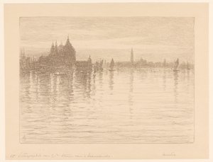 Näkymä Santa Maria della Saluten basilikalle vedestä tekijältä Carel Nicolaas Storm van 