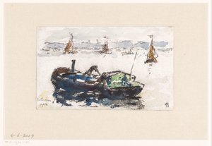 Näkymä Maasille lähellä Rotterdamia tekijältä Carel Nicolaas Storm van 