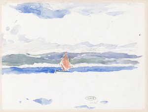 Näkymä merelle veneellä (?) tekijältä Carel Nicolaas Storm van 
