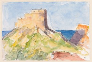 Ragusa, vanha linna Impérial-hotellin ikkunasta nähtynä 1902 (aamulla) tekijältä Carel Nicolaas Storm van 