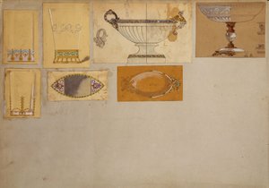 Mallivalikoima, House of Carl Faberge (kynä ja akvarelli paperille)