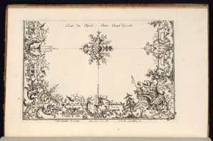 Two Quarters of a Ceiling, Nouveau Livre de Plafonds (Uusi kattokirja) tekijältä Carl Albert von Lespilliez
