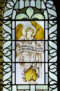 Betws Bledrws, St Bledrws, Shrigley & Hunt (1873-1982), Carl Almquist, Angel With Scroll, 1887finn tekijältä Carl Almquist
