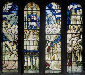 Grappenhall, St Wilfrids, Shrigley & Hunt (1873-1982), Carl Almquist, The Worship Of The Lamb, 1886.