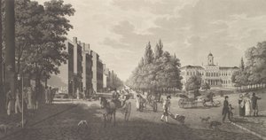 Broadway ja kaupungintalo New Yorkissa Broadway ja kaupungintalo New Yorkissa, 1824. tekijältä Carl Fredrik Akrell