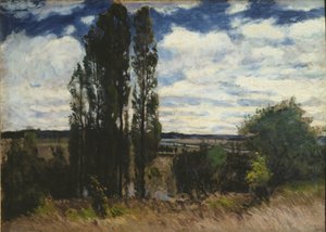 Seine. Maisema ja poppeleita tekijältä Carl Fredrik Hill