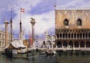 Piazzetta di San Marco, Venetsia, 1839 tekijältä Carl Friedrich Heinrich Werner