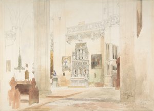 Erfurtin Pyhän Severinin kirkon sisustus, 1855. tekijältä Carl Georg Anton Graeb